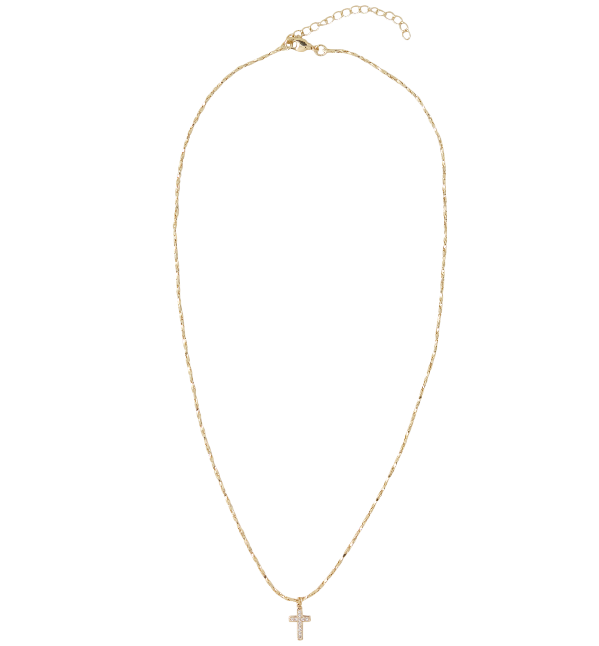 Cross halskæde - forgyldt